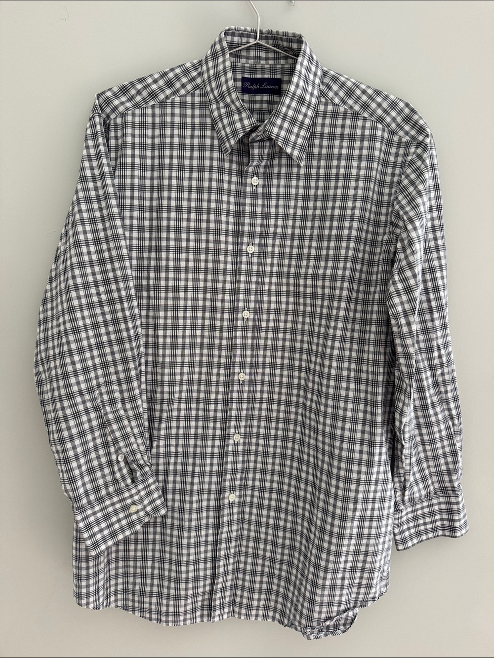 Ralph Lauren Purple Label Black & White Plaid Dress Shirt